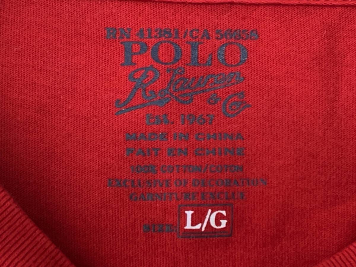 ☆送料無料☆ POLO RALPH LAUREN ポロ ラルフローレン USA直輸入 古着 半袖 ポニーロゴ Tシャツ メンズ L レッド トップス 中古 即決_画像8