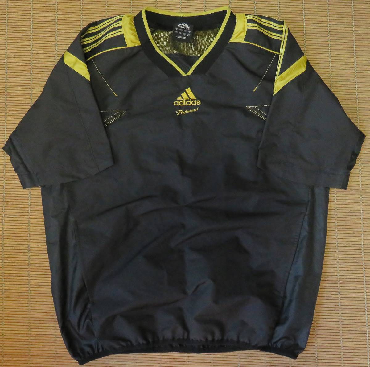 正規品 アディダス製 プロフェッショナル Adidas Professional～半袖 Vジャン/ゲーマージャケット/Vネック/ジャケット ゴールド/高校/大学_画像2