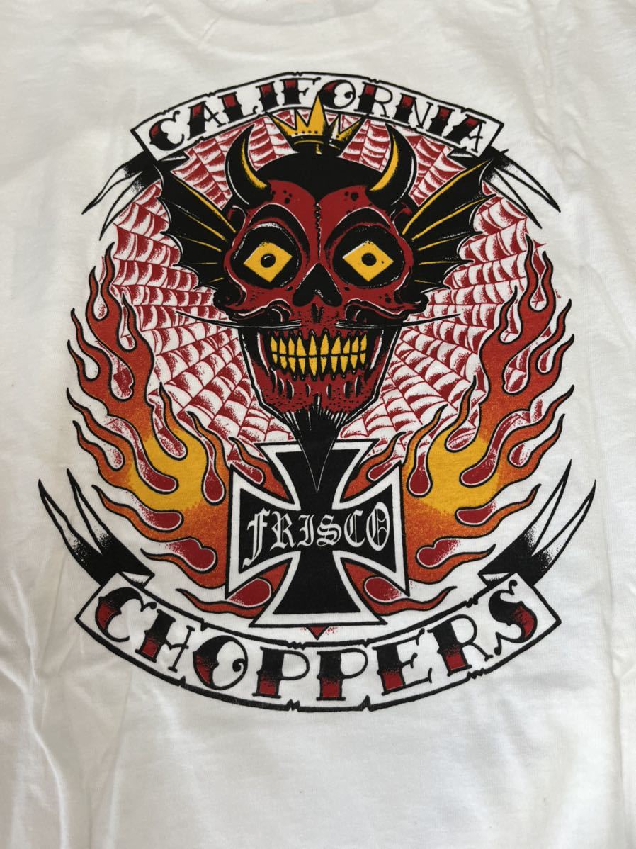 新品　CALIFORNIA CHOPPERS DEVIL Tシャツ　白 /FRISCO 415clothing ハーレー　ヘルズエンジェルス