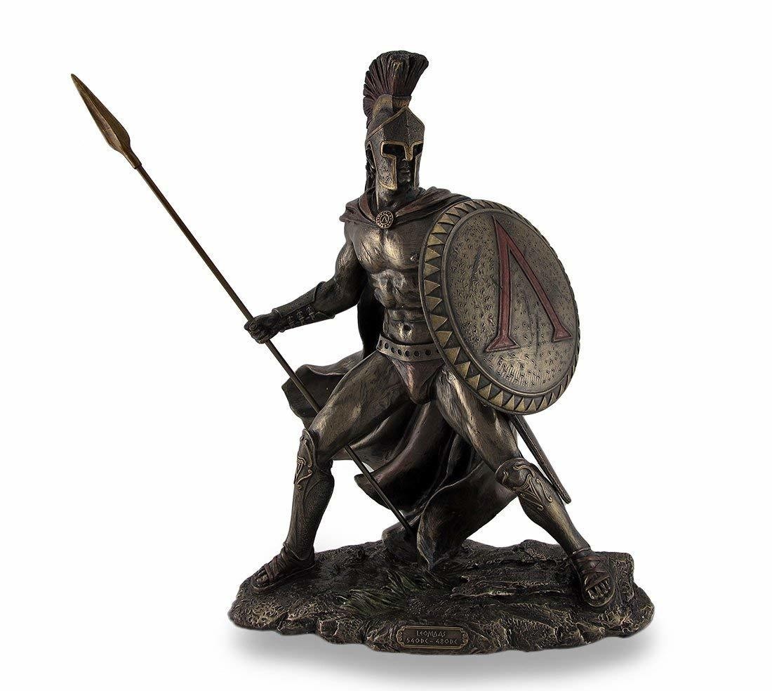 古代ギリシア スパルタ王 戦士 レオニダス ブロンズ風彫像 彫刻/ ペルシャ戦争 テルモピュライの戦い（輸入品）_画像2