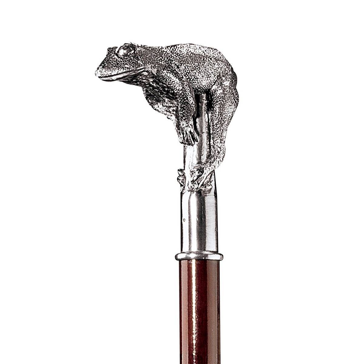 お洒落な 、ピューター製 カエルのハンドル飾り ソリッド堅材 ウォーキング・スティック 紳士用 杖/ コスプレ（輸入品）_画像2