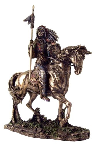 ネイティブアメリカンインディアン- マンダン族 インディアン酋長彫像 彫刻/ 西部 開拓時代 アパッチ 騎兵隊 バッファロー(輸入品)