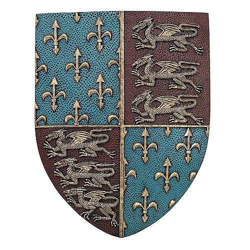 中世の紋章 ロイヤルコートオブ シールド(王家の楯) 壁彫刻 彫像 高さ約33ｃｍ/壁装飾オーナメント 貴賓室（輸入品