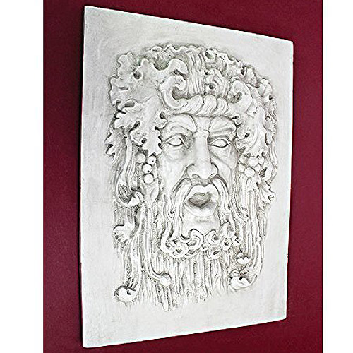 西洋彫刻 イタリア ワインの神バッカス（ディオニューソス）顔壁彫像/ ワインバー カフェバー パブ レストラン（輸入品