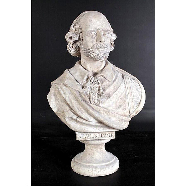 【最新入荷】 英文学 彫像/ 彫刻胸像 大型 ウィリアム・シェイクスピア イギリス・ルネサンス演劇 書斎（輸入品 図書館 グローブ座 洋風