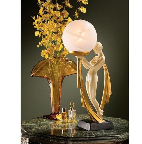デゼリ アールデコ調 照明彫刻（彫像）デザイントスカノ製/ 世紀末フランス パリ 貴賓室 レストハウス(輸入品