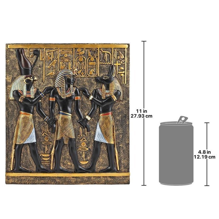 古代エジプト彫刻 ホルス神 とアヌビス神の間に立つラムセス1世の 古代エジプト彫刻 ホルス神 とアヌビス神の間に立つラムセス1世の