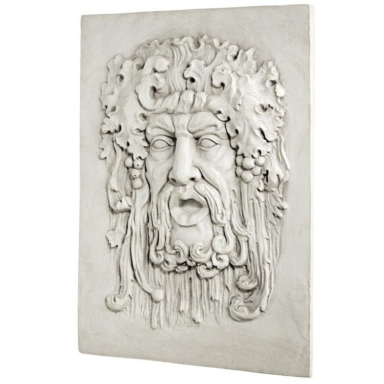 西洋彫刻 イタリア ワインの神バッカス（ディオニューソス）顔壁彫像/ ワインバー カフェバー パブ レストラン（輸入品_画像4