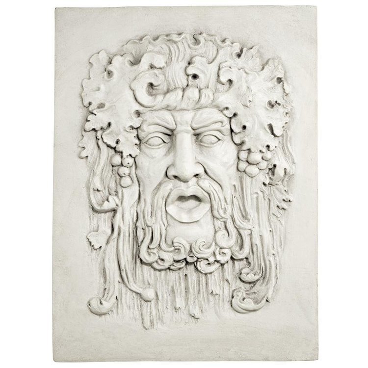 西洋彫刻 イタリア ワインの神バッカス（ディオニューソス）顔壁彫像/ ワインバー カフェバー パブ レストラン（輸入品_画像3