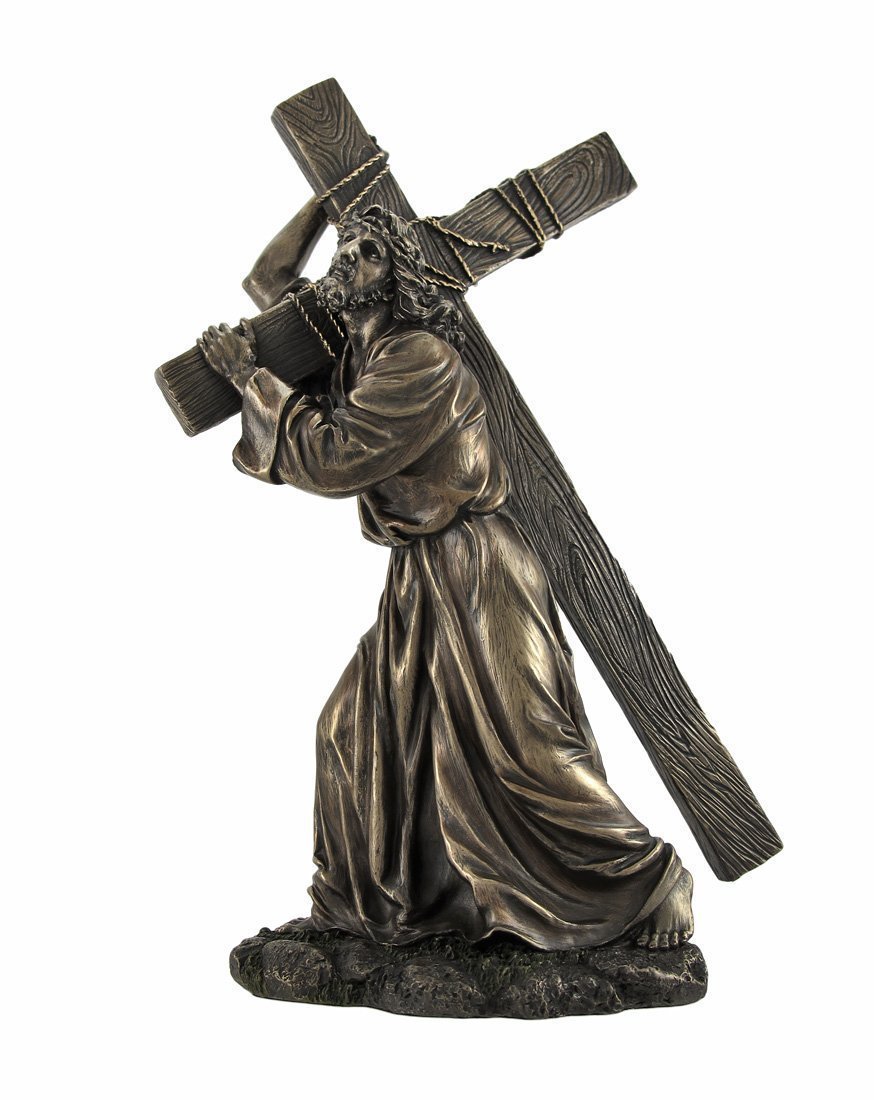 カルバリの丘へ十字架を運ぶ、イエス・キリスト彫像 彫像/ カトリック教会 ゴルゴダの丘 エルサレム 祭壇 聖墳墓教会（輸入品）
