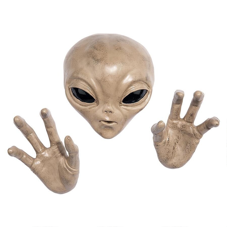 宇宙人 エイリアン ロズウェル グレイ 壁装飾オブジェ 彫刻 彫像/ インテリアオブジェ UFOカフェ 超常現象(輸入品_画像3