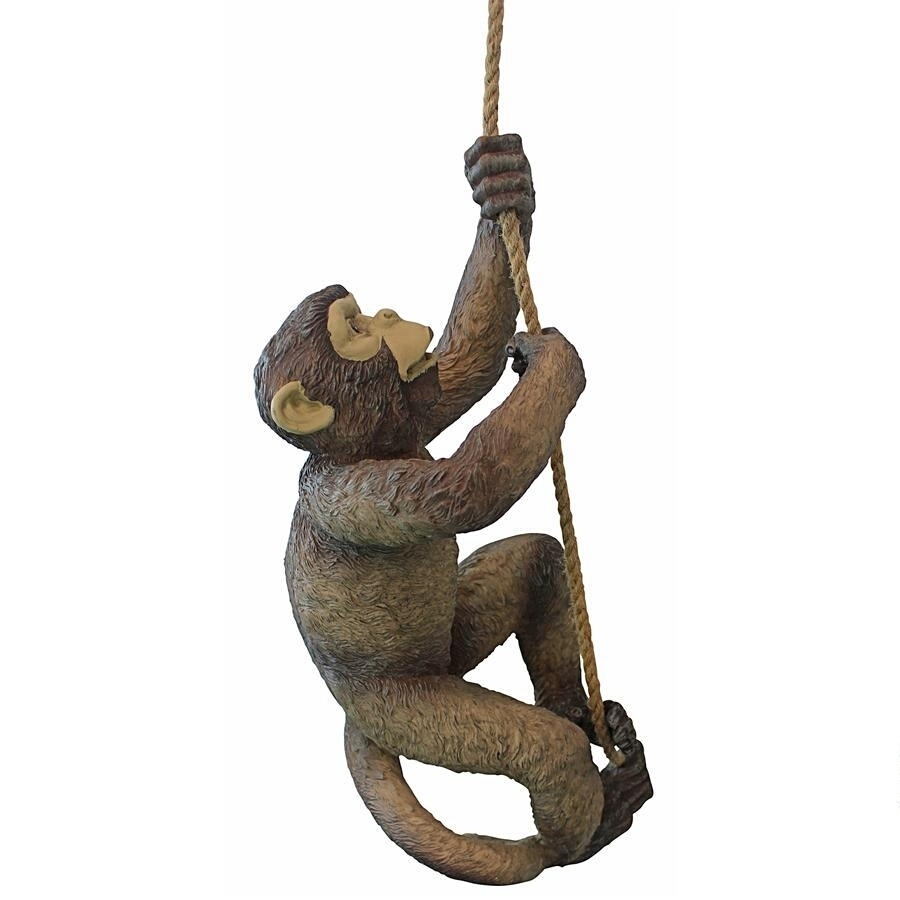 「マココウ」ロープを登って行く猿の彫像 彫刻/ モンキーセンター エコカフェ アフリカ サファリ レストラン 店舗装飾（輸入品）_画像2