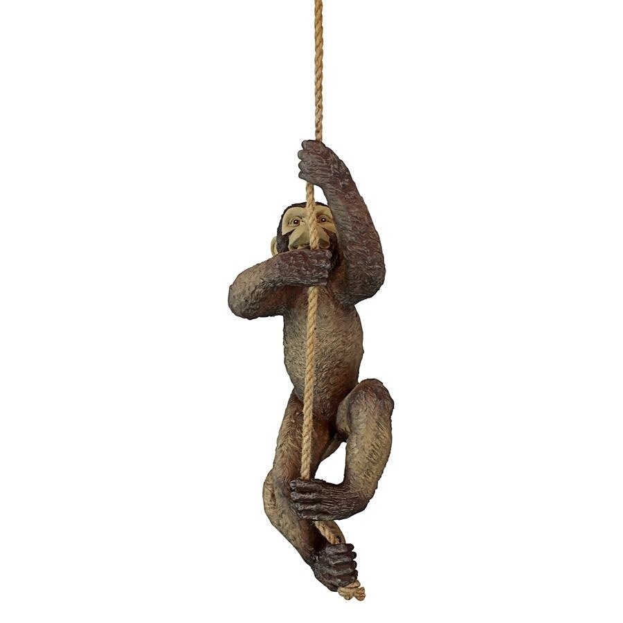 「マココウ」ロープを登って行く猿の彫像 彫刻/ モンキーセンター エコカフェ アフリカ サファリ レストラン 店舗装飾（輸入品）_画像4