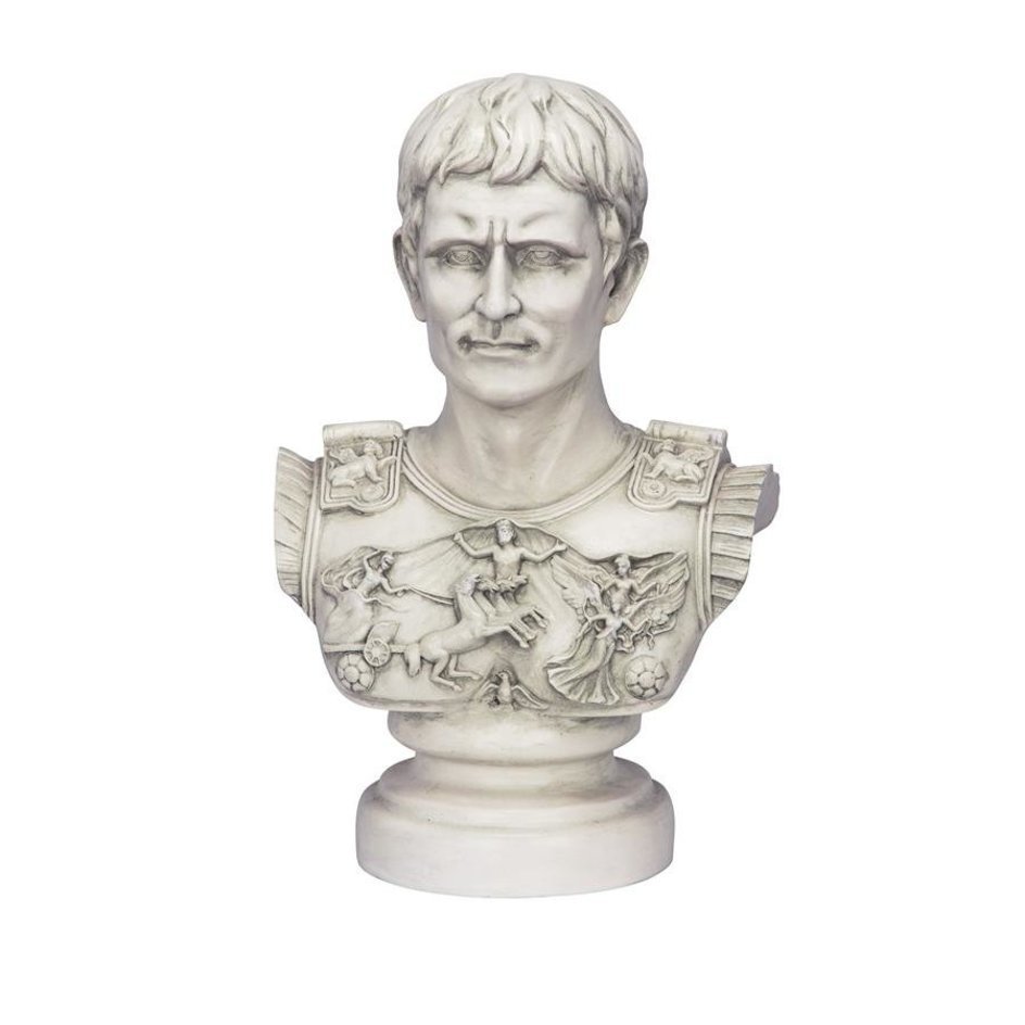 プリマポルタのアウグストゥス シーザー胸像 英雄彫像 高さ約38ｃｍ / ローマ帝国 勇気 英雄 皇帝 社長室（輸入品_画像6