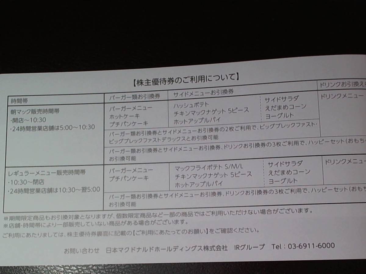 最新情報 チケット 最新☆マクドナルド株主優待券5冊(6枚綴り)の通販