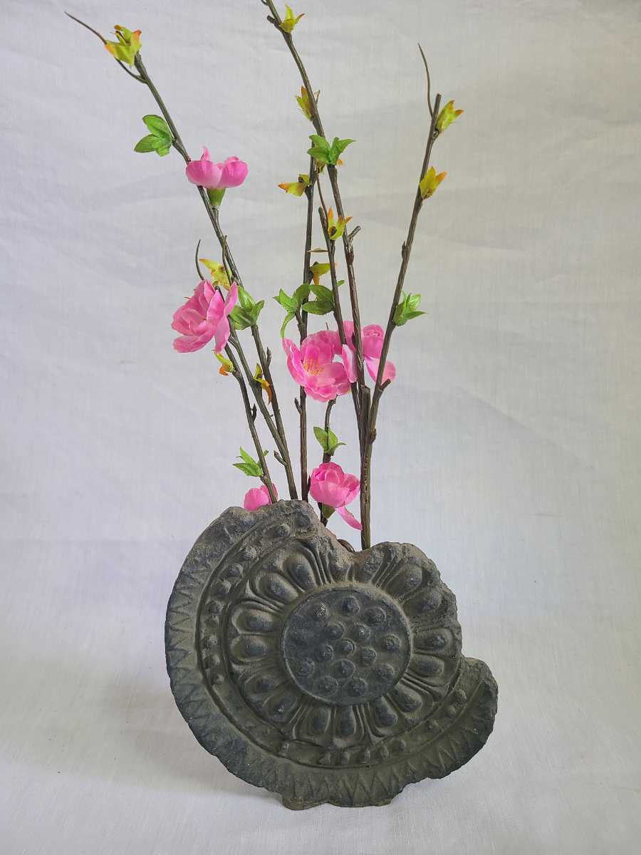 銘有るも不明 奈良 薬師寺 古代瓦 古瓦 花入 花器 茶道 華道 花瓶
