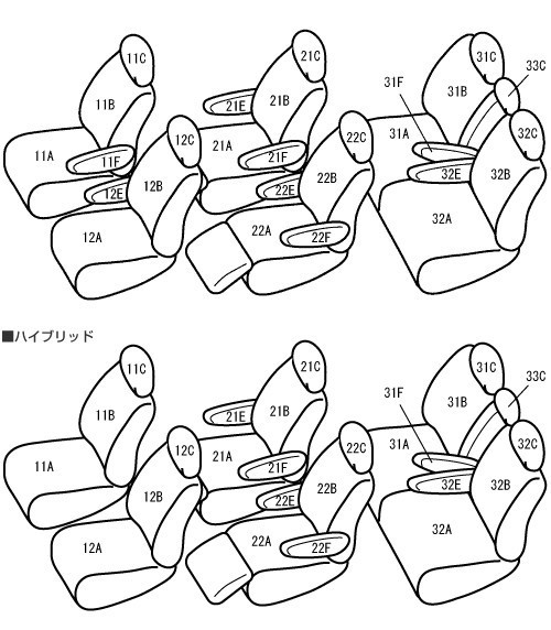 Bellezza ベレッツァ シートカバー カジュアル ヴェルファイア ANH20W ANH25W GGH20W GGH25W H23/9～H27/1 7人乗 3.5Z/2.4Z/3.5Zゴールデンの画像2