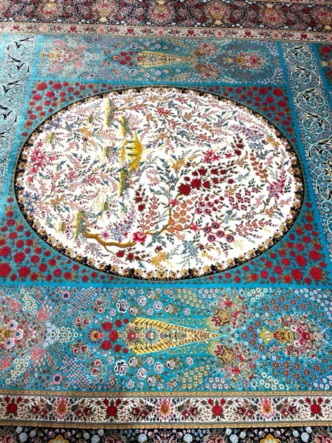 ペルシャ絨毯・最高級ハンド&マシン織り・ 世界最高密度150万ノット ・豪奢なクムデザイン 200cm×300cm s1_画像6