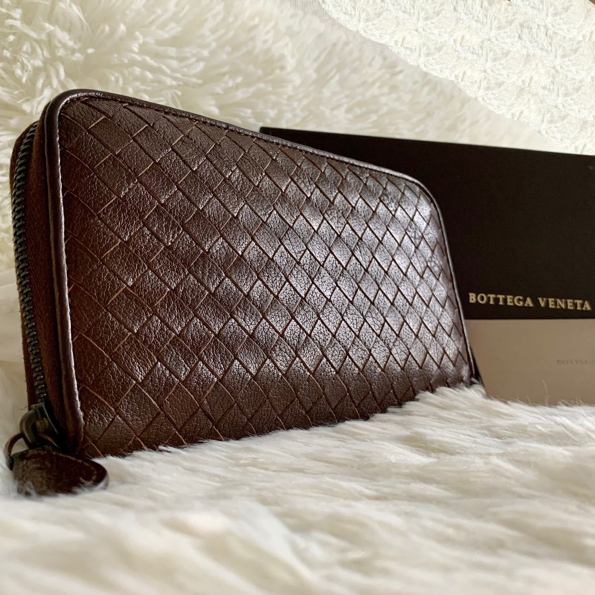 1円《付属品あり極美品》BOTTEGA VENETA ボッテガ ヴェネタ ラウンド
