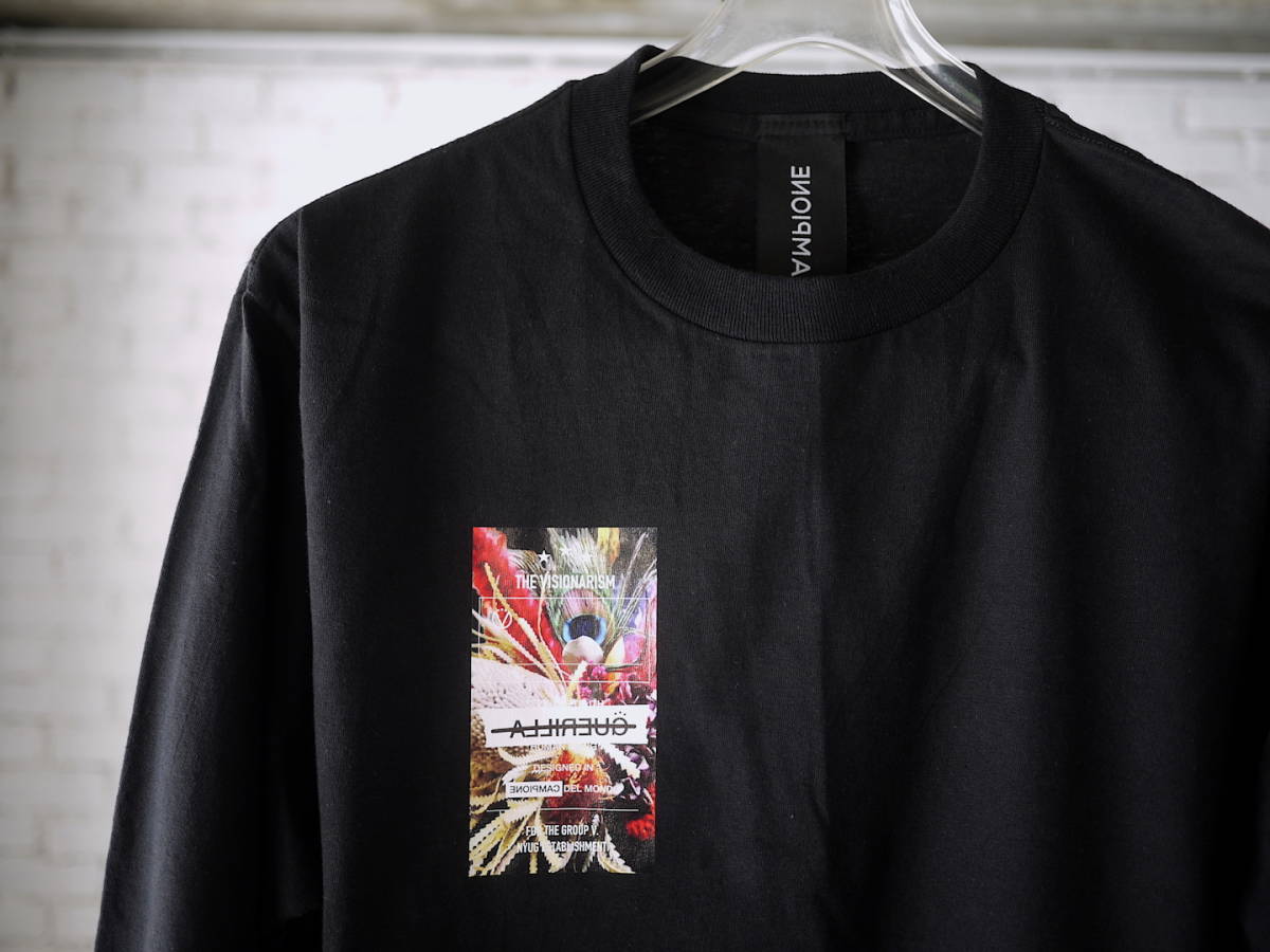 最新作 NY購入/BLACK/XL/''CAMPIONE''HUMAN BEING&VISIONARY''Long Sleeve T-Shirts''Guerilla Shield Label Flower''/上質コットン/ロンT_画像1
