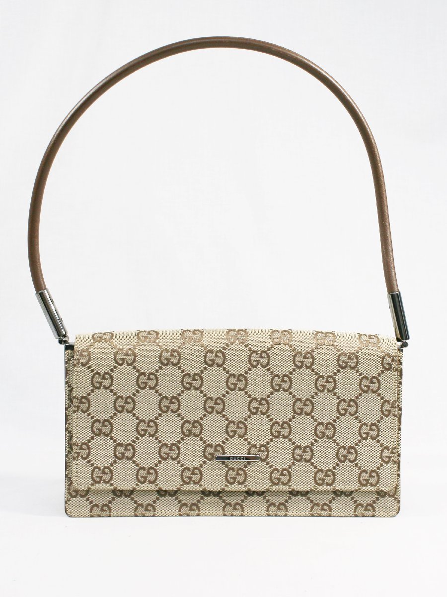 ◎中古品 GUCCI グッチ 3815 GGキャンバス ハンドバック ショルダーバック ブラウン h_b_画像2