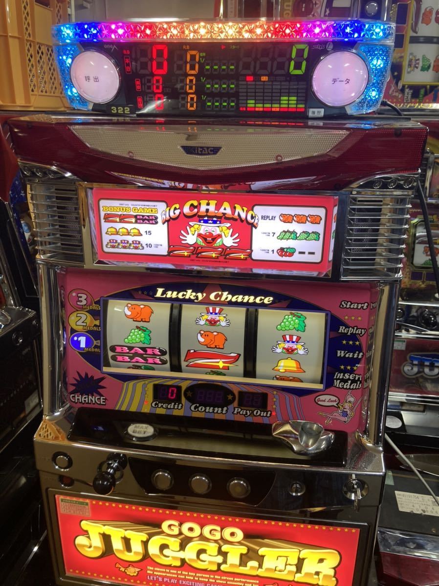 本当のフルセット! ゴーゴージャグラー スロット 実機 メダル不要機