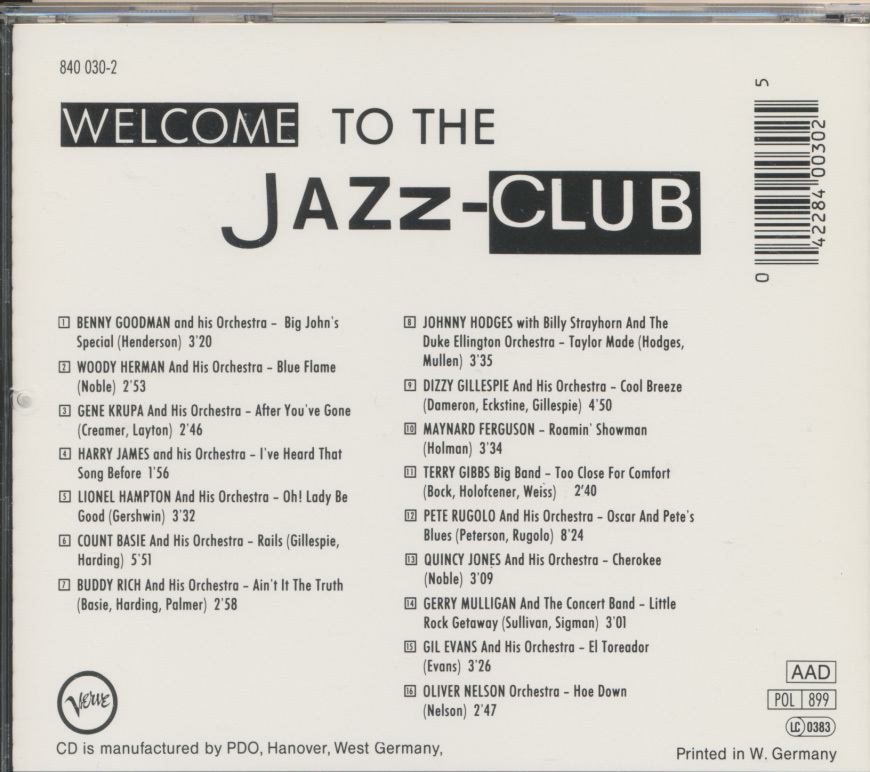 ＣＤ　JAZZ-CLUB　BIG BAND　西独盤_画像2