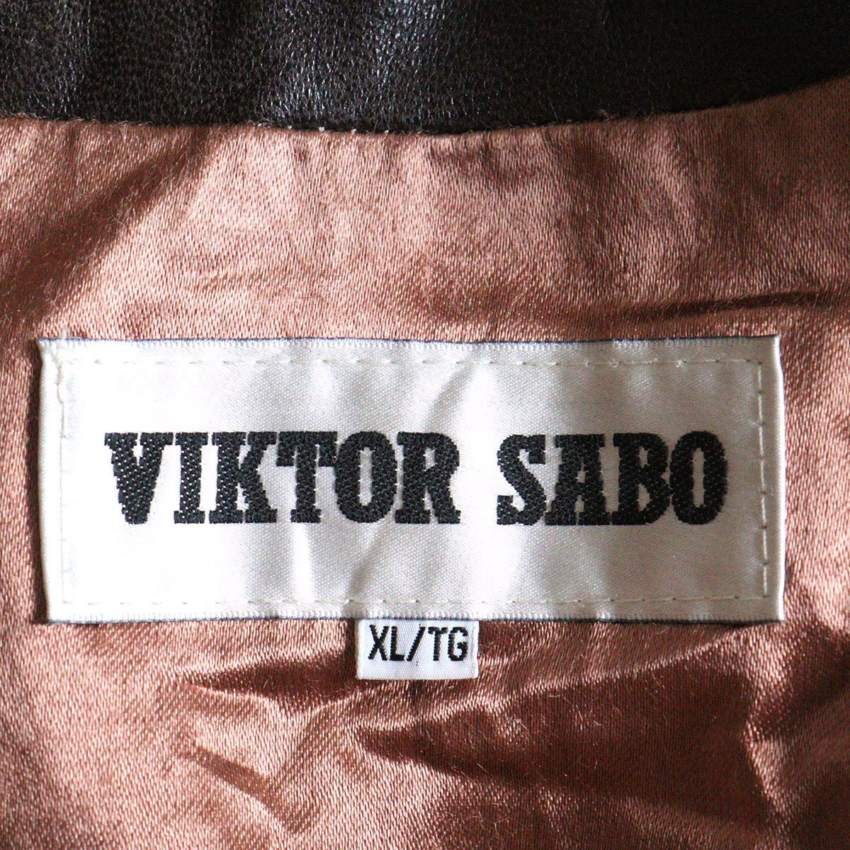 皮A2/s6.14-3　カナダ製　VIKTOR SABO　本革　レザージャケット　メンズ　XL　ブラウン系　ライダース　皮ジャン　革ジャン　バイカー　古