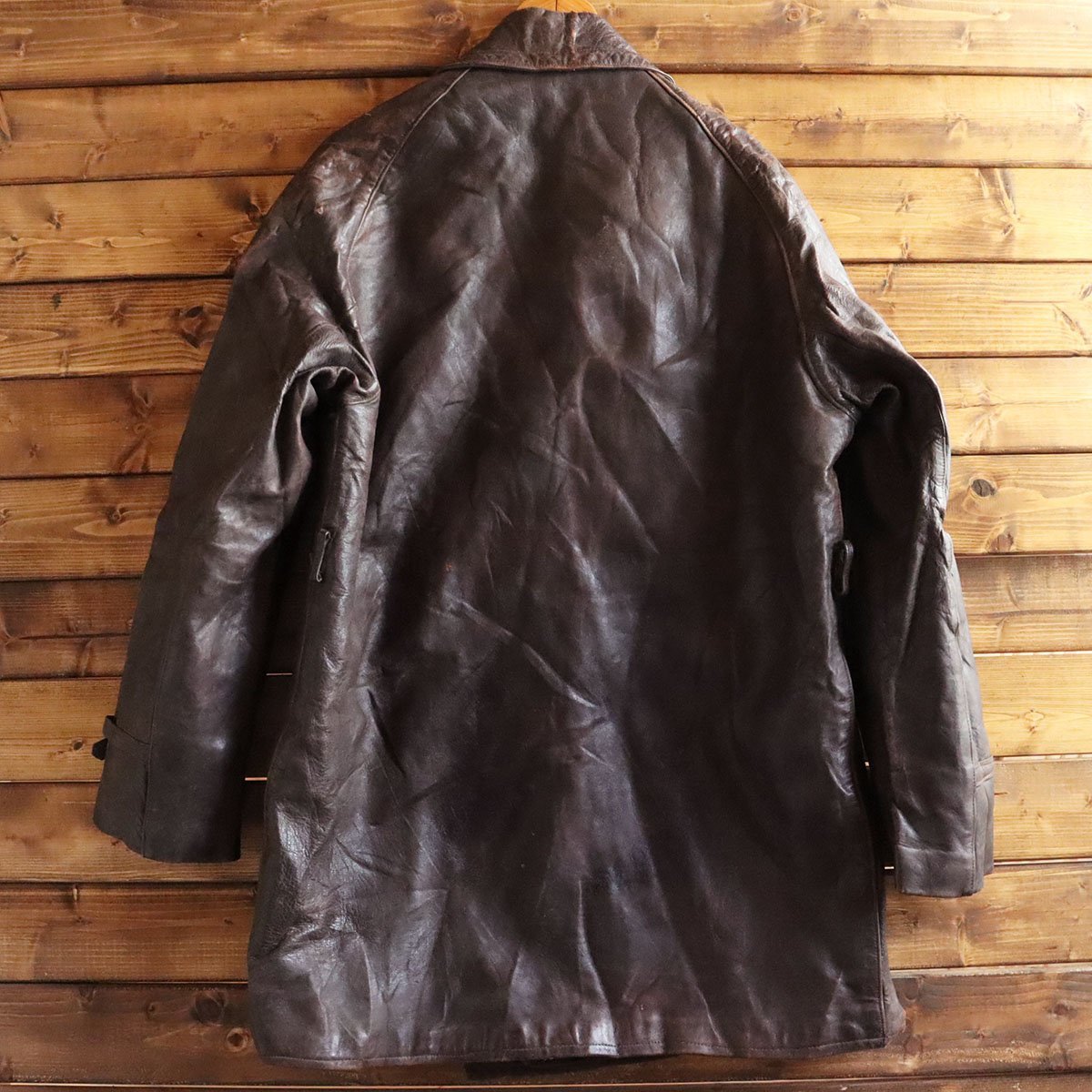 15330円商品 割引半額 70s フランス ビンテージ ダブルブレスト レザー