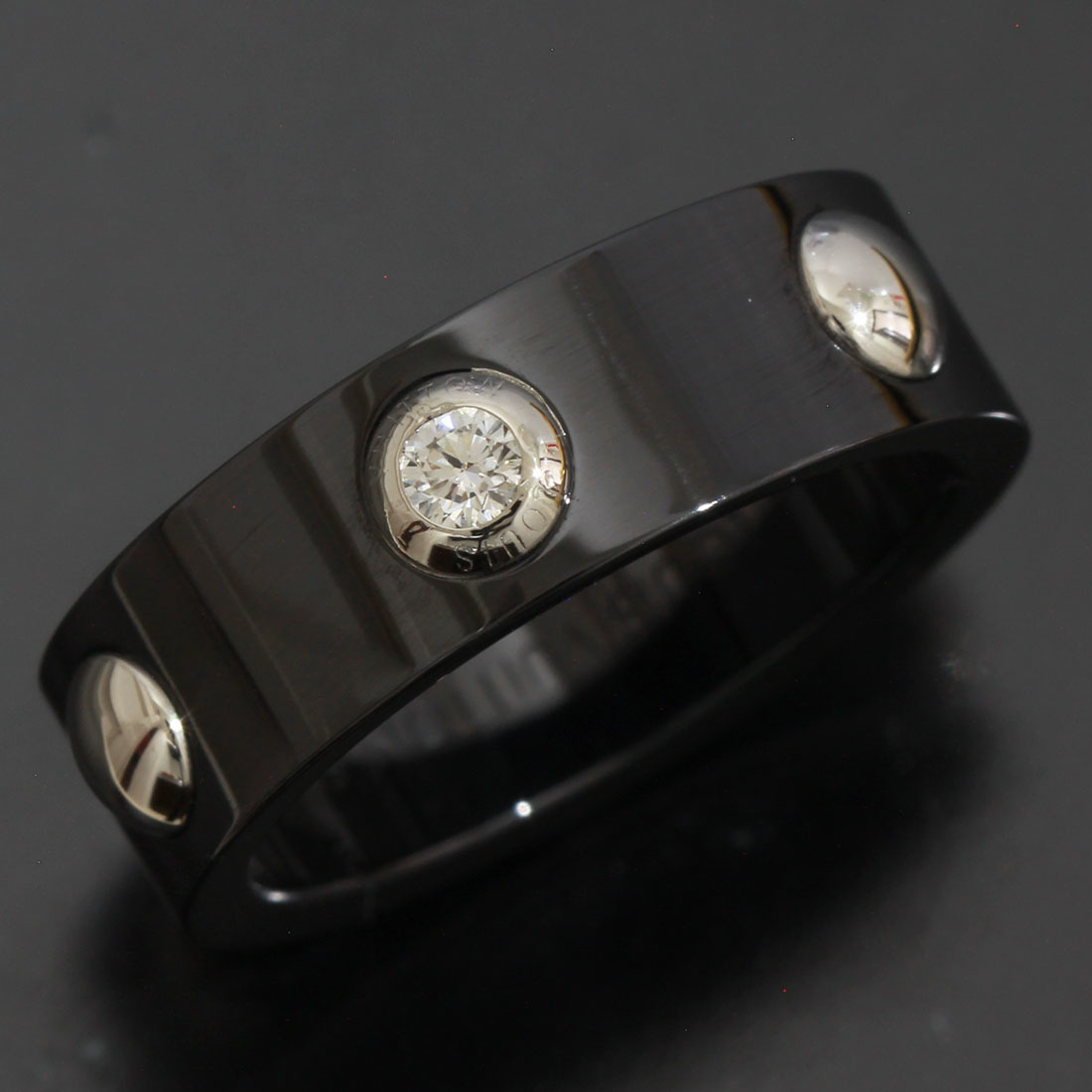 ルイヴィトン 指輪 リング ダイヤ プティットバーグ 15(55)箱 セラミック D9615