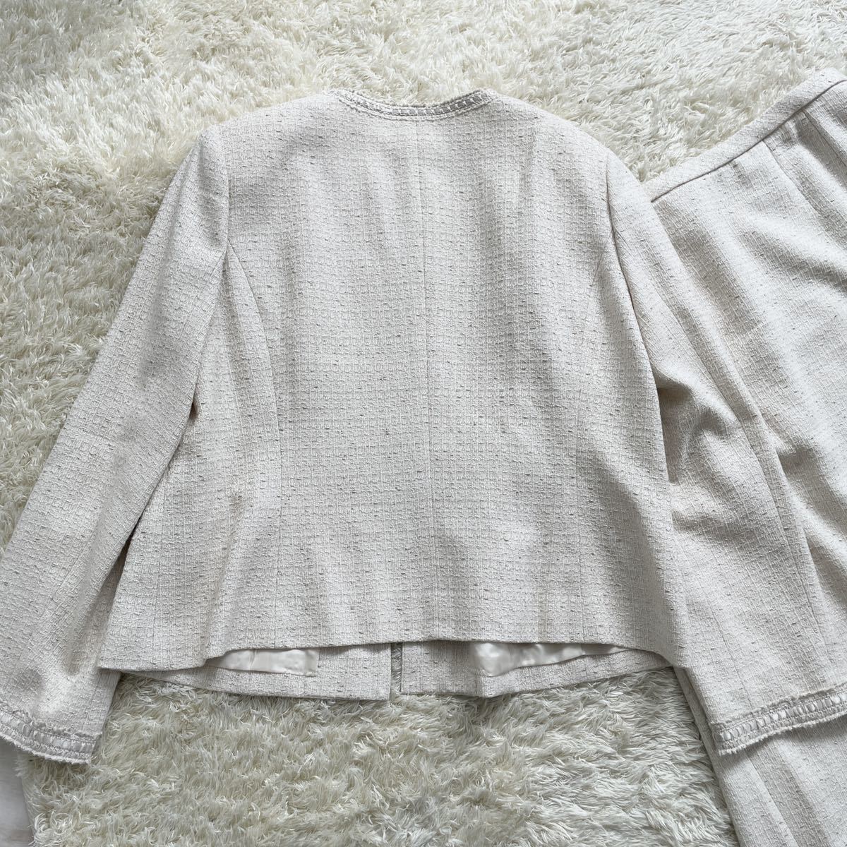 極美品♡ レリアン スカートスーツ ラメツイード アイボリー