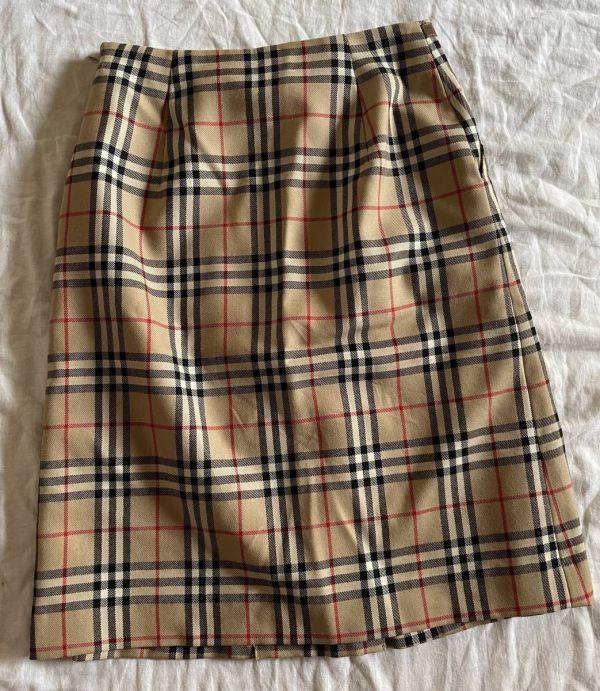 バーバリーブルーレーベル ノバチェック柄スカート SIZE36 ベルト
