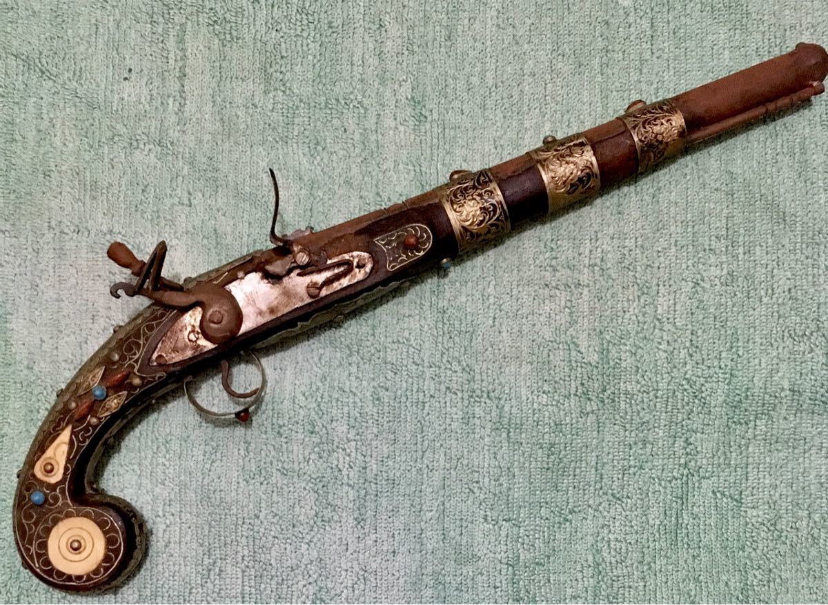 コレクターズアイテム 希少 中世 古式銃 ヨーロッパ 火縄銃 フリントロック式 装飾銃 ビンテージ ディスプレイ