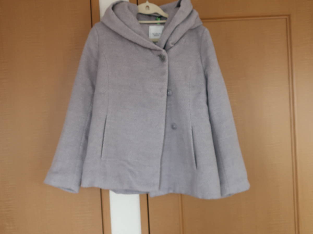  Te chichi Techichi размер свободный серый короткий пальто с капюшоном .