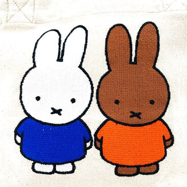 ミッフィー miffy 刺繍ランチトート 刺繍ミフィー＆メラニー トートバッグ かばん アイボリー_画像2