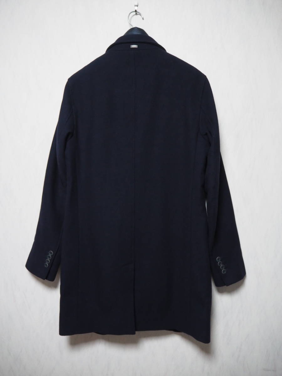 HERNO CA0045U チェスターコート サイズ46 ネイビー レイヤード ウール