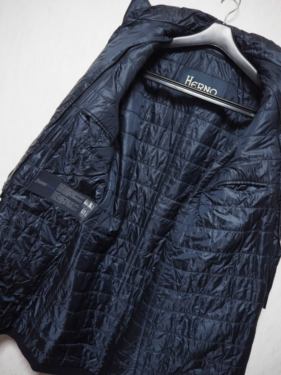 HERNO CA0045U チェスターコート サイズ46 ネイビー レイヤード ウール