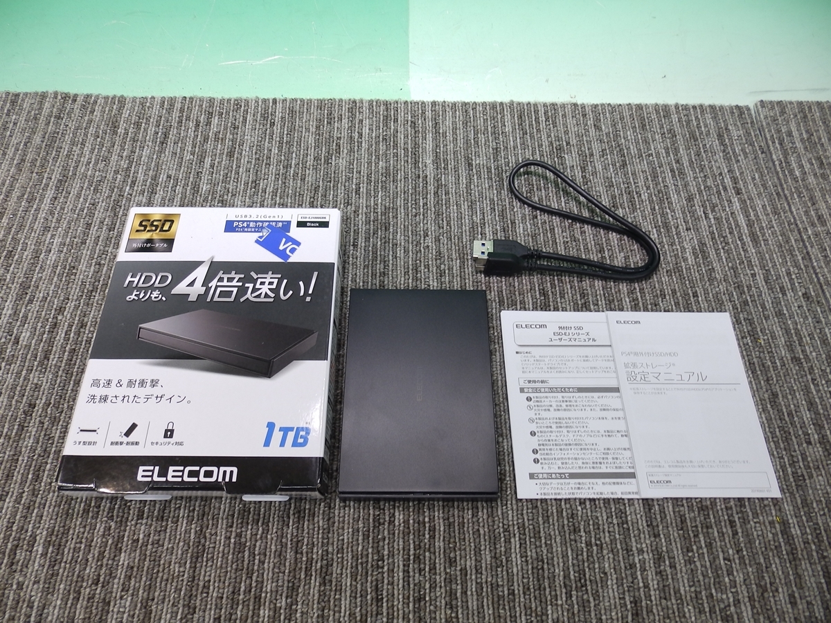 新作登場 エレコム SSD（ESD-EJ1000GBK）ブラック 1BI5a-m22550460111