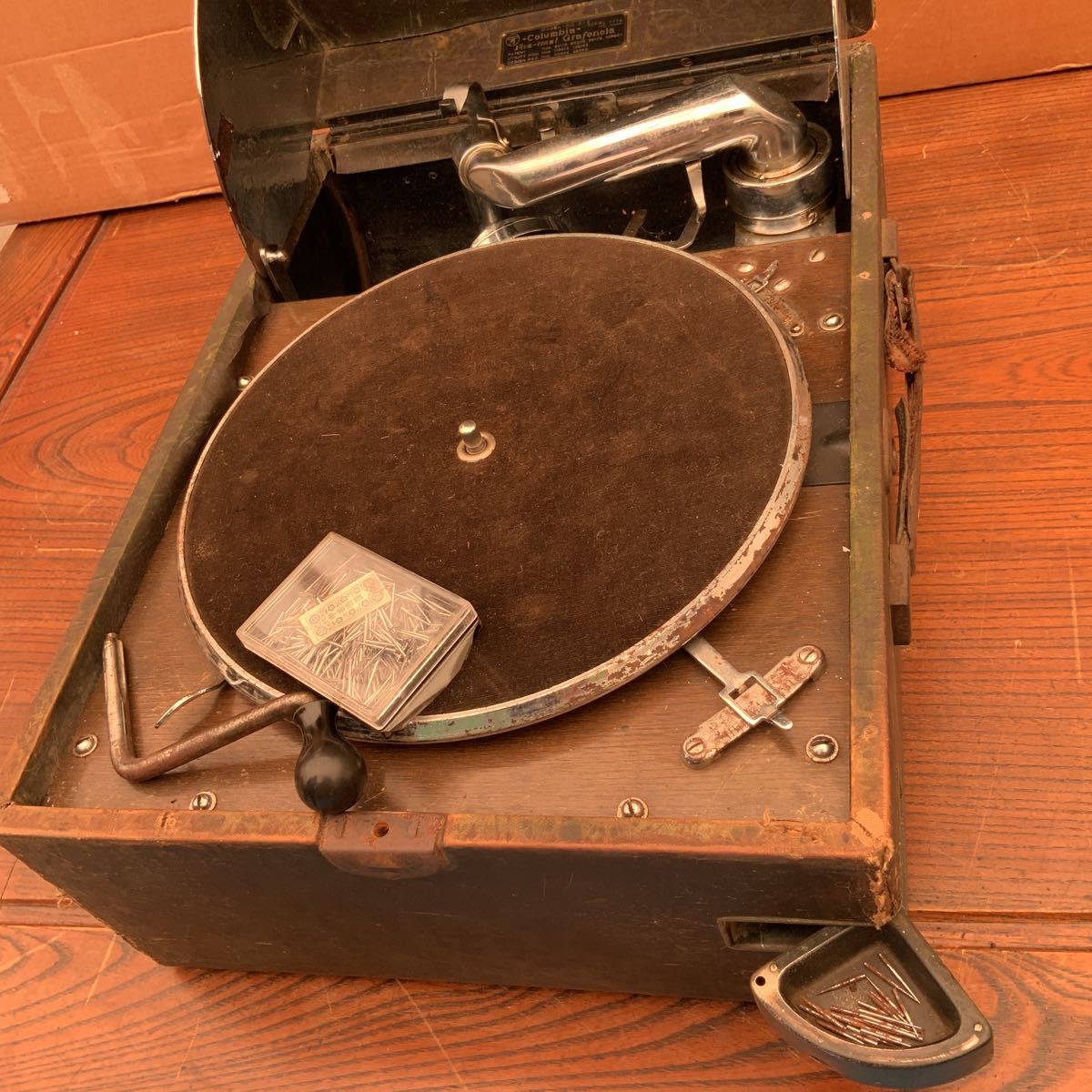 ✨売れ筋特価品✨ 動作品 蓄音機 コロムビア アンティーク SPレコード