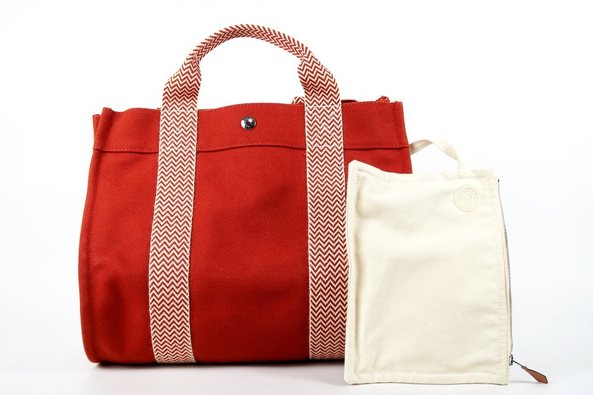 超美品】HERMES エルメス カンヌ キャンバス ハンドバッグ ブランド鞄