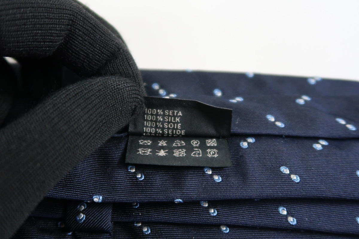 [ как новый * не использовался ]PRADA Prada галстук шелк 100% темно-синий серия бренд мелкие вещи наряд смешанные товары [JW26]