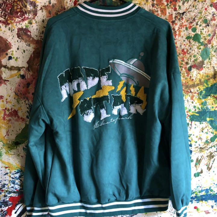 ElectricUFO ベロア ブルゾン 緑 メンズ XL 古着 好き 個性的