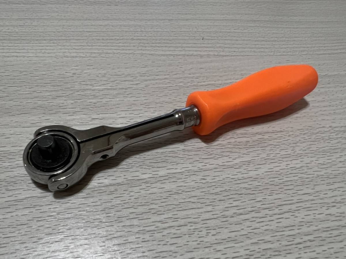 スナップオン Snap-on 1/4角 スイベルラウンドヘッド クラシックグリップラチェット THNFD72（オレンジ）新品