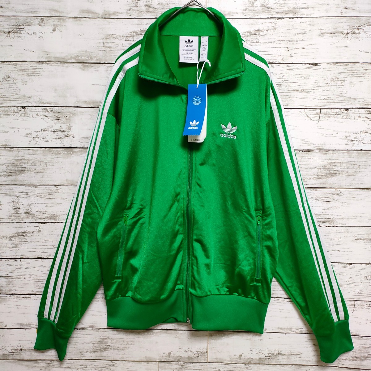 未使用タグ付】adidas アディダス ジャージ トレフォイル 緑 未使用タグ付】adidas アディダス ジャージ トレフォイル 緑