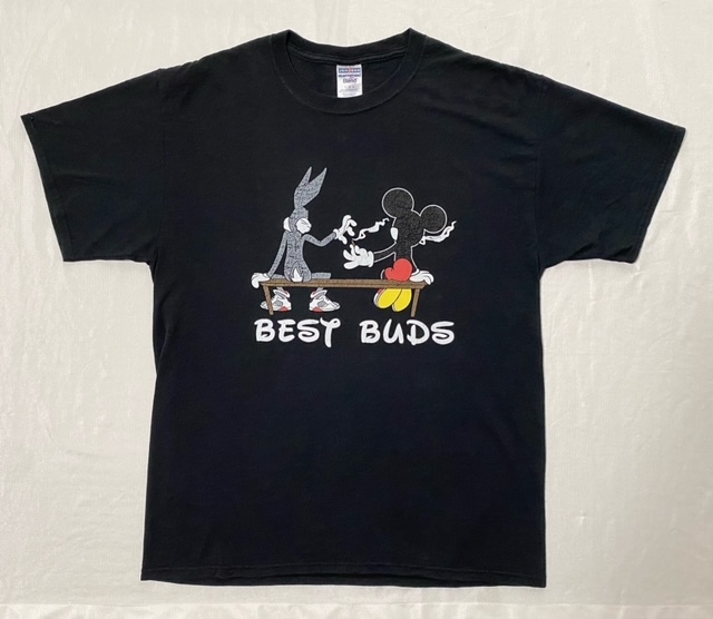 豪華 00s Tシャツ L ひび割れプリント イラスト、キャラクター 豪華 00s Tシャツ L ひび割れプリント イラスト、キャラクター
