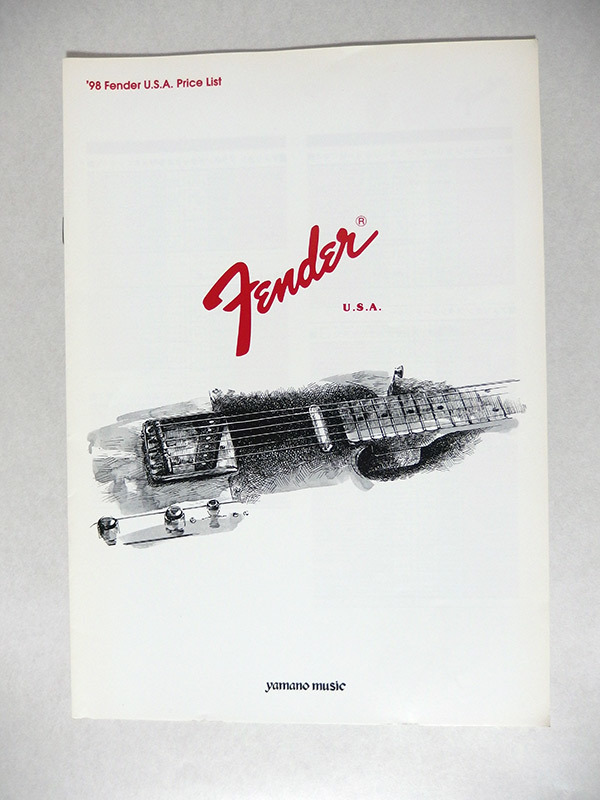 【中古：美品】Fender USA Price List 1998 価格表_画像1