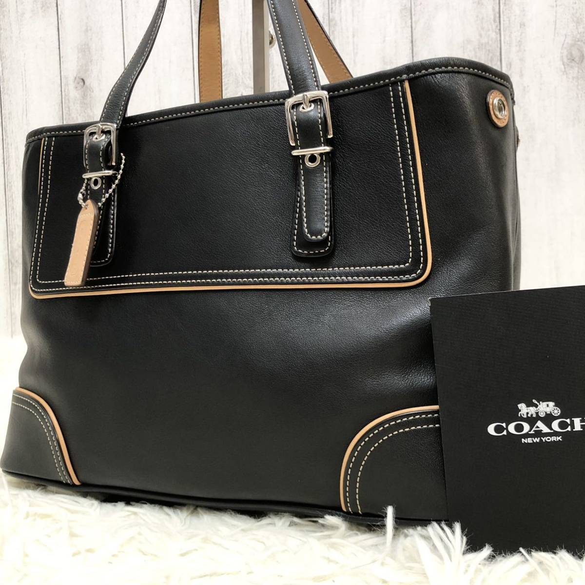 1円 極 コーチ coach ハンドバッグ トートバッグ オールレザー 日本未 最愛 美品 レディース ハンドバッグ トートバッグ オールレザー ブラック ハンドバッグ