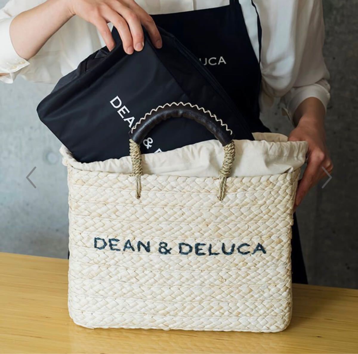日本産DEAN＆DELUCA×BEAMS COUTURE 保冷カゴバッグ 大 かごバッグ