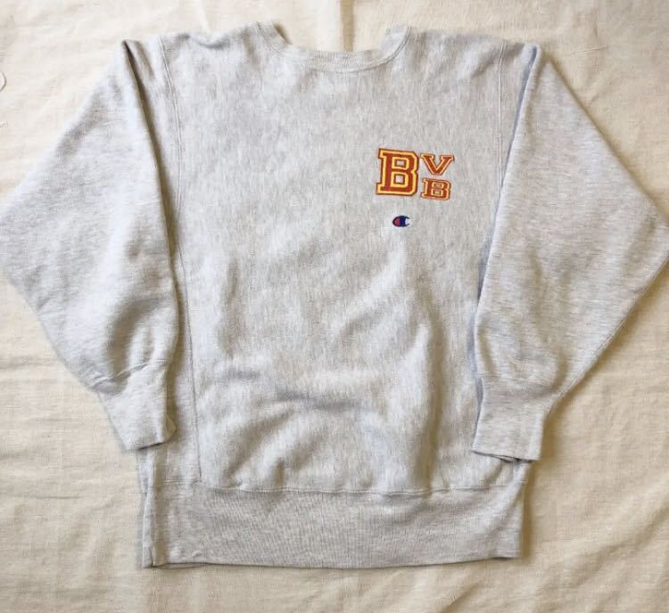 90s Champion reverse weave sweat チャンピオン リバースウィーブ 両面プリント アメリカ製 刺繍タグ ラバー 染み込み トリコ スウェット