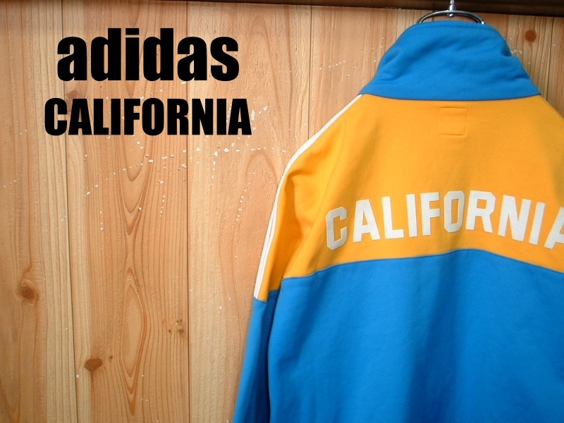 大 adidas CALIFORNIAイエローxブルー国別ジャージトップ トレフォイル ...